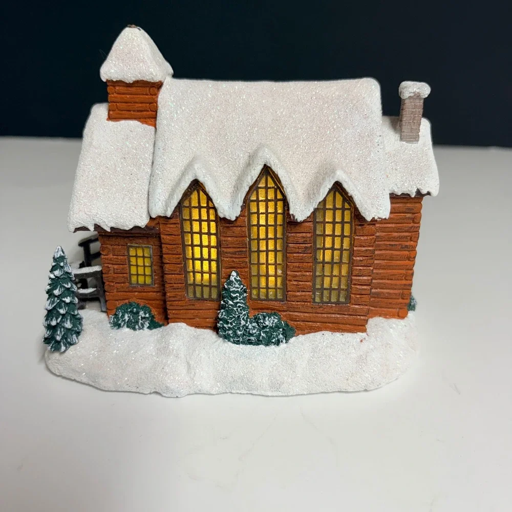 Thomas Kinkade Silent Night Church Sounds of the Season Illuminating VillageREAD
